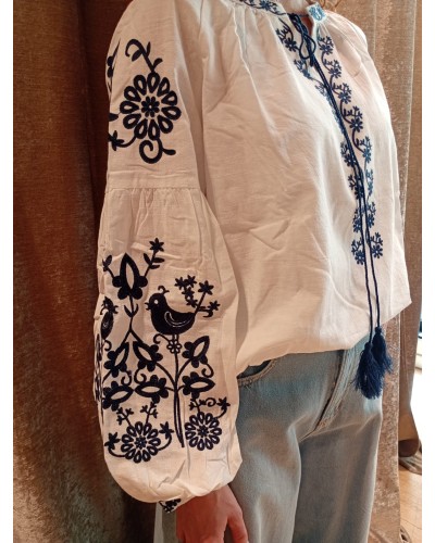CAMICIA COTONE  RICAMI ETNICI