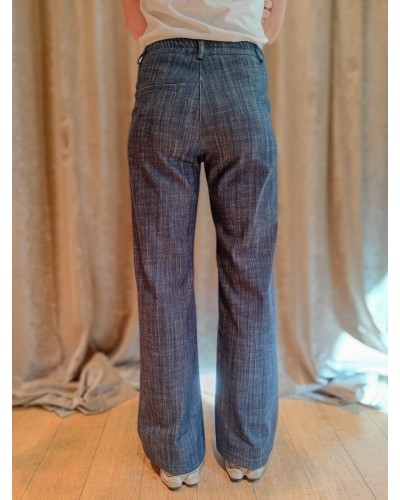 PANTALONE PALAZZO TRAMA JEANS