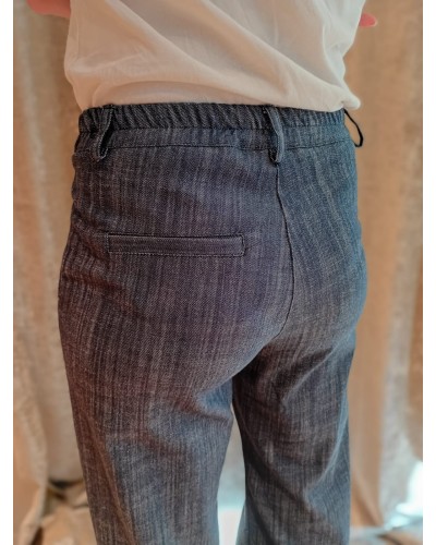 PANTALONE PALAZZO TRAMA JEANS