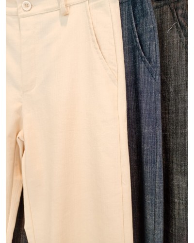 PANTALONE PALAZZO TRAMA JEANS