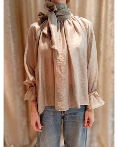 CAMICIA OVER COLLO FOULARD MAILA