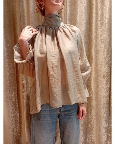CAMICIA OVER COLLO FOULARD MAILA